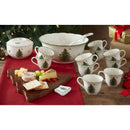 Kit 10 Peças de Porcelana - Estampa Árvore de Natal
