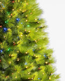 Árvore de Natal Verde Monterey Pine com Galhos Longos, Suporte Metálico e Micro LEDs Coloridos Embutidos